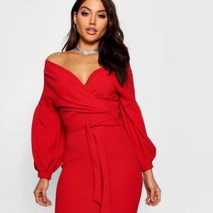 NWT Midi Wrap Dress